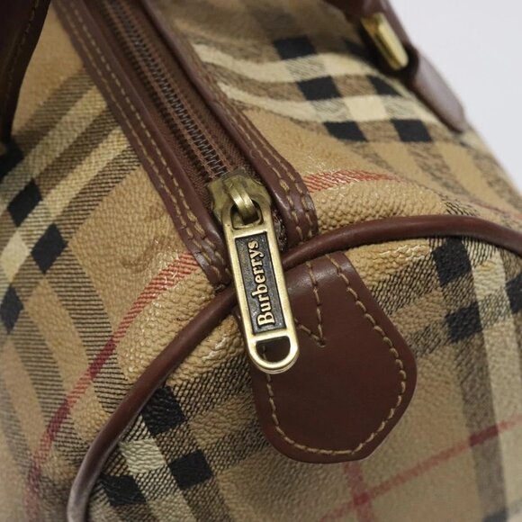 Burberrys Nova Check Boston Bag PVC Beige Auth - Picture 12 of 16